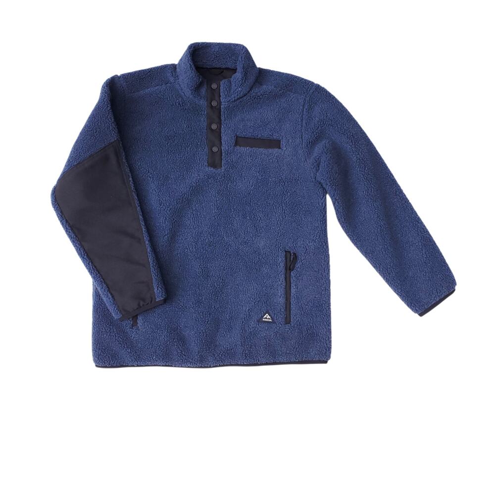 Ridgecut Toughwear Quarter Snap Sherpa Fleece Men’s Pullover Blue Sz M